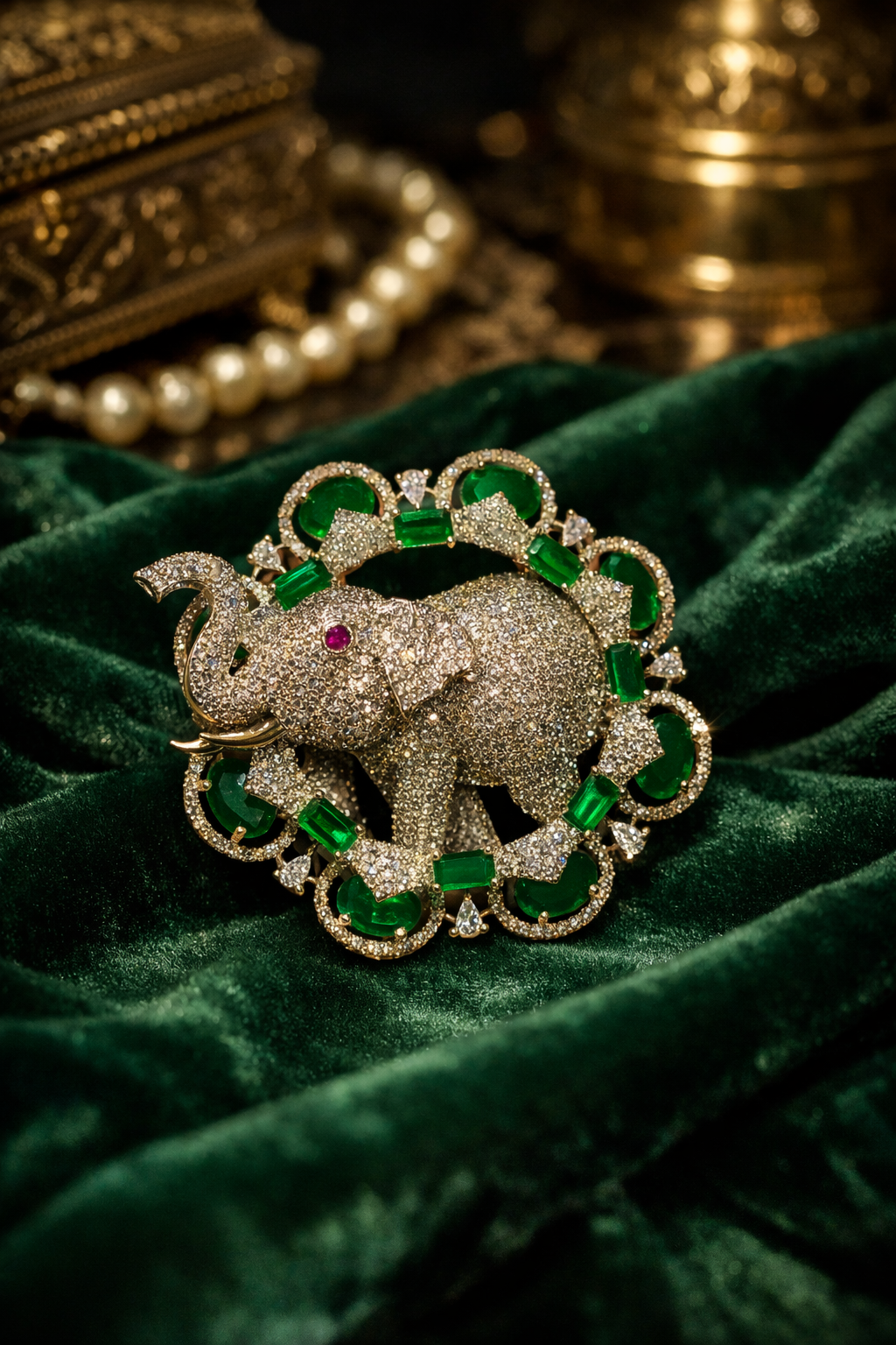 Emerald Accent Brooch