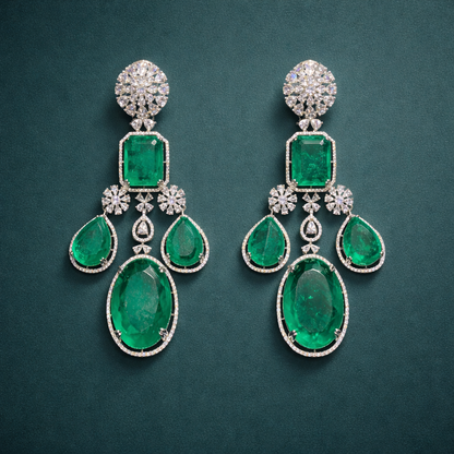 Emerald Drop Necklace Set