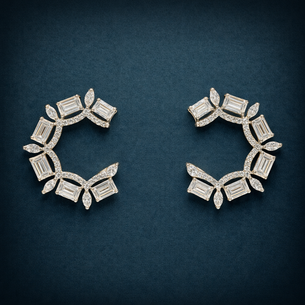 Pure Silver Floral Hoops