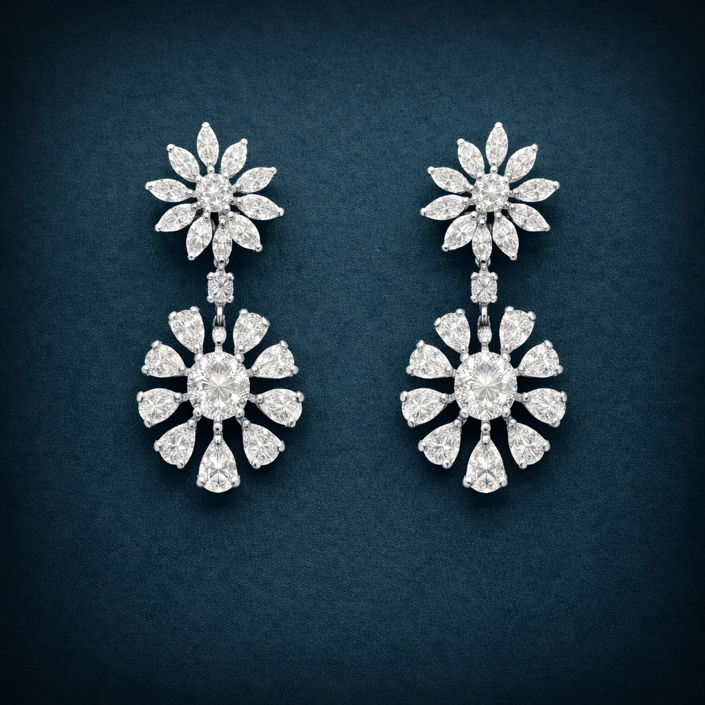 Pure Silver Sunburst Earrings