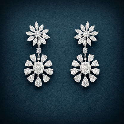 Pure Silver Sunburst Earrings