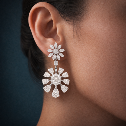 Pure Silver Sunburst Earrings