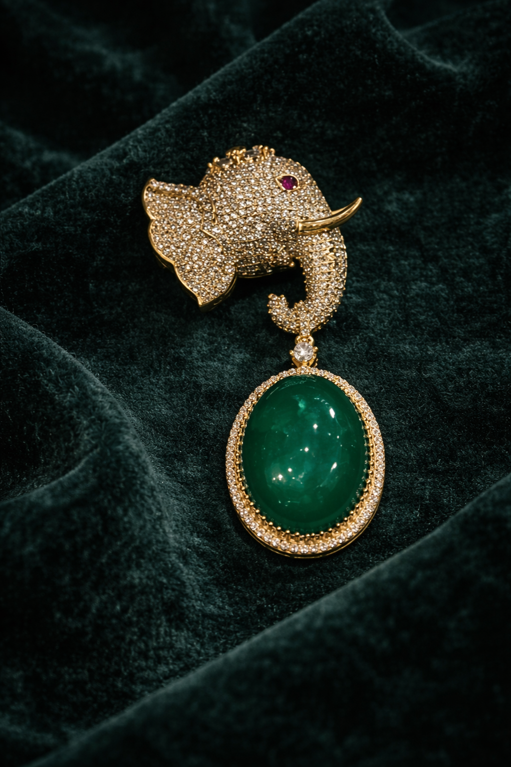 Emerald Charm Brooch