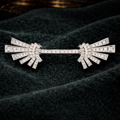 Pure Silver Twin Brooch