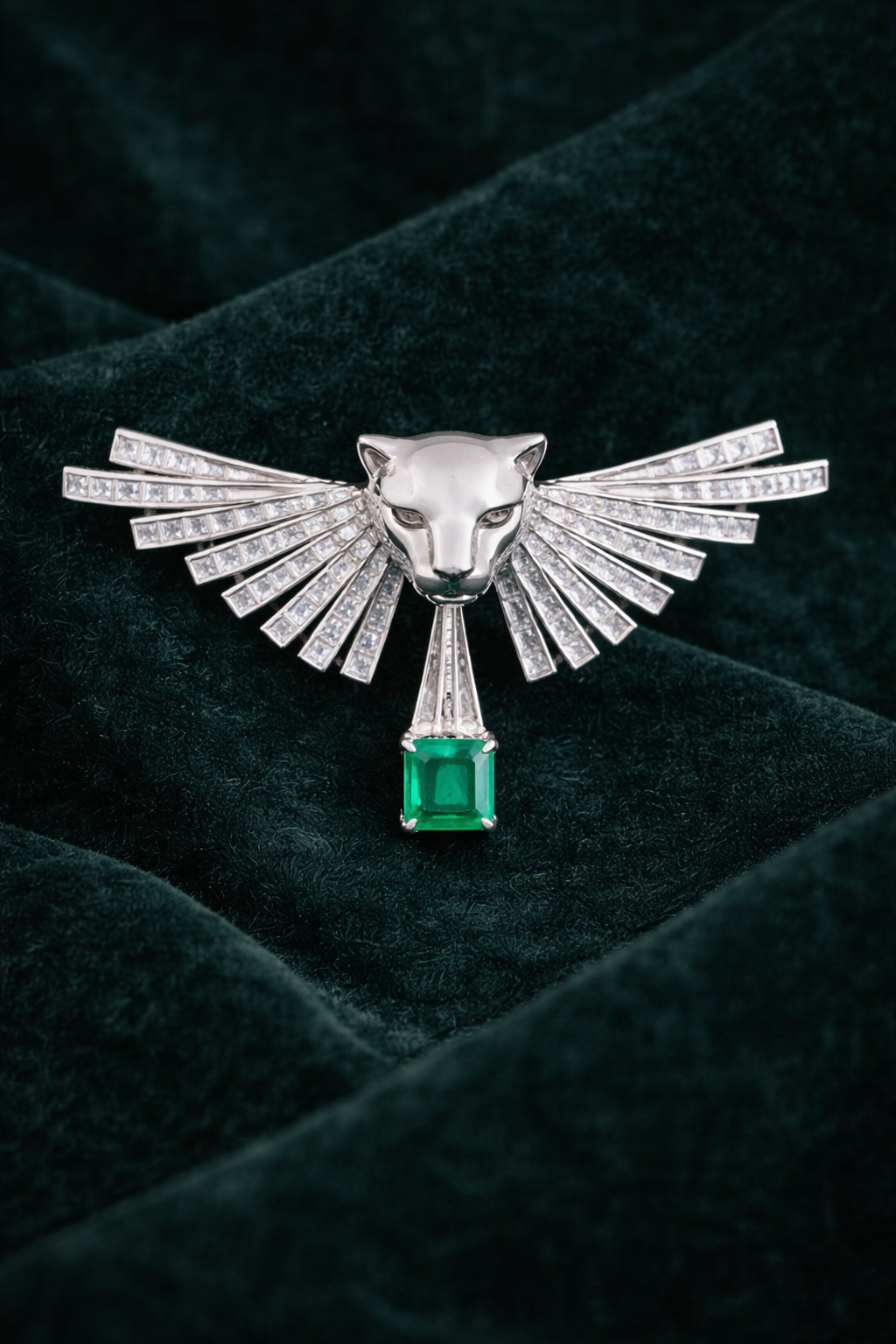 Pure Silver Aero Panther Brooch