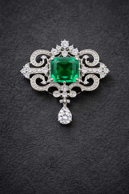 Pure Silver Regalia Brooch