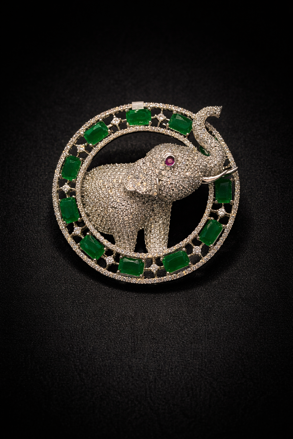 Elephant Crescent Brooch