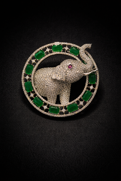 Elephant Crescent Brooch
