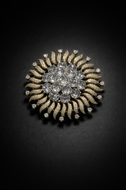 Sovereign Sunburst Brooch