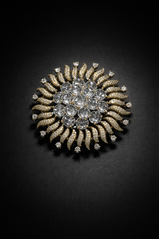 Sovereign Sunburst Brooch