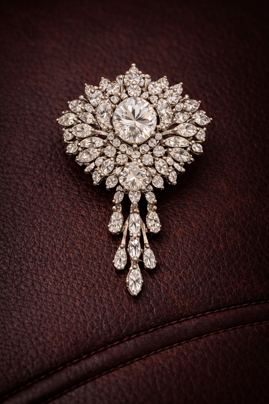 Pure Silver Vogue Sovereign Brooch