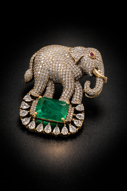 Sovereign Elephant Brooch