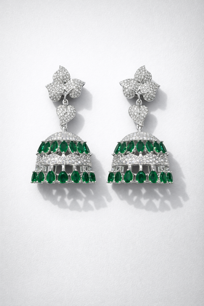 Emerald Aura Jhumkas