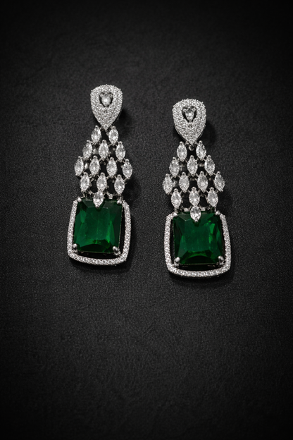 Shimmer Emerald Earrings