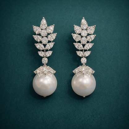 Pure Silver Pearl Earrings