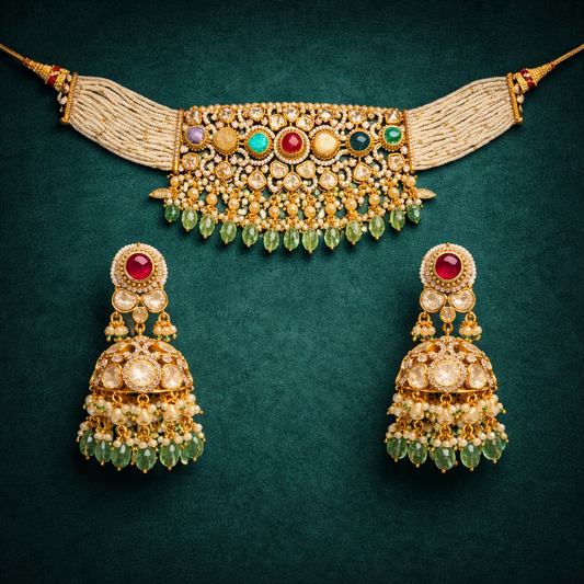 Vibrant Polki Choker Set