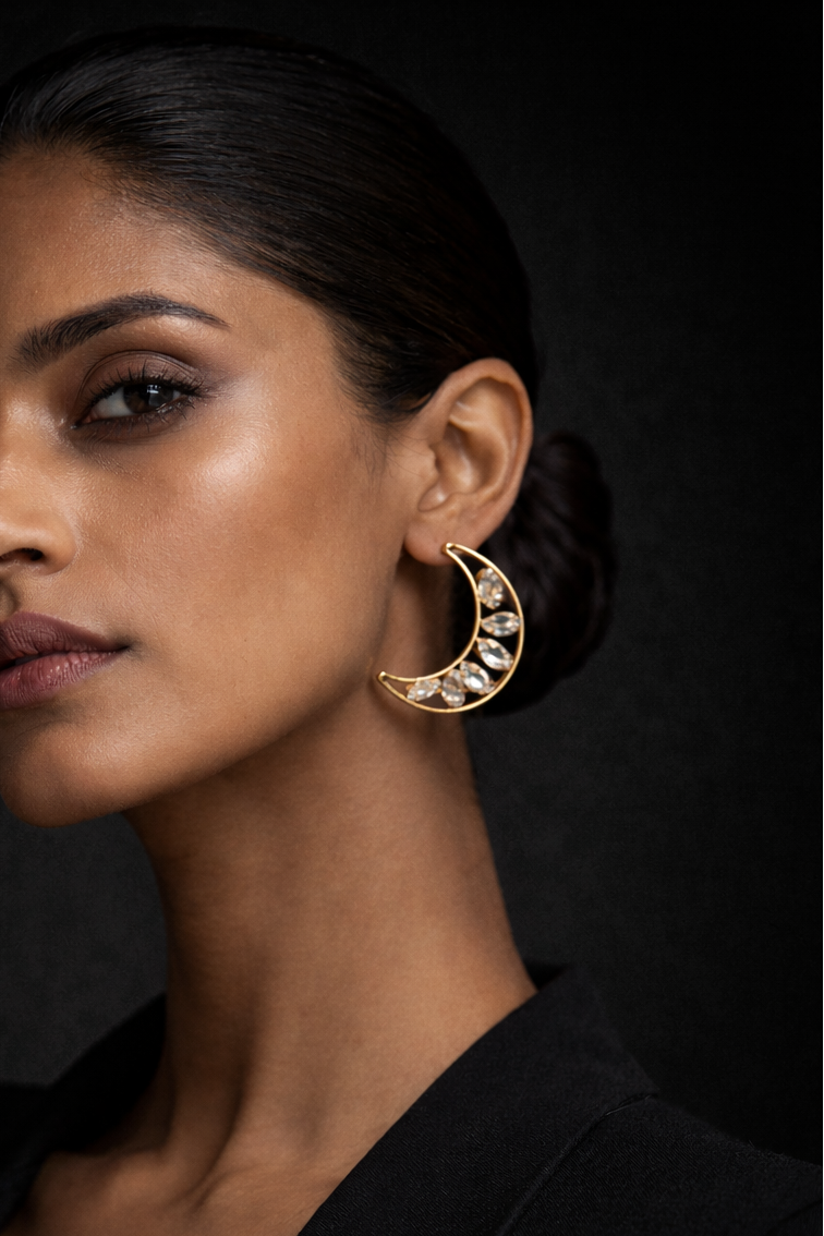 Golden Crescent Earrings