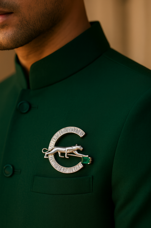 92.5 Silver Panthera Royale Brooch
