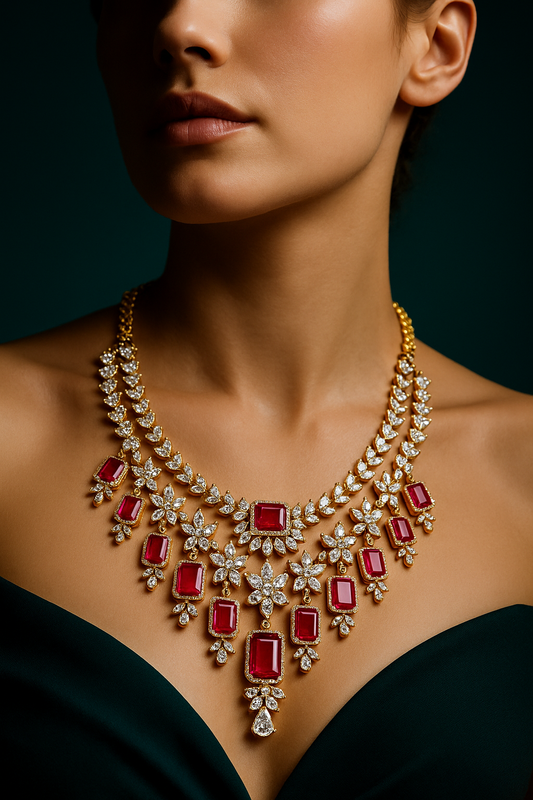 Ruby Majesty Necklace Set