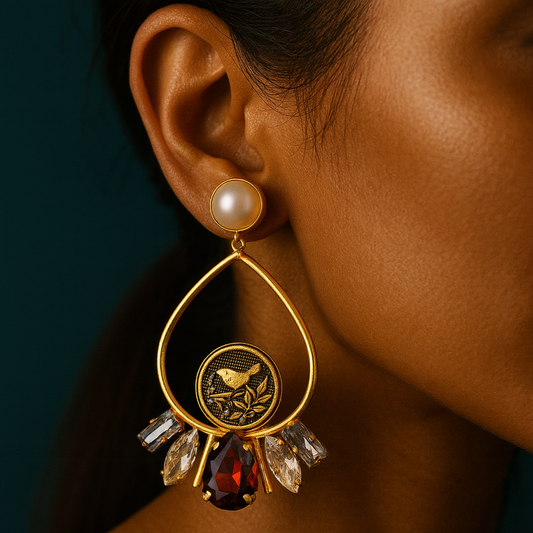 Golden Statement Danglers