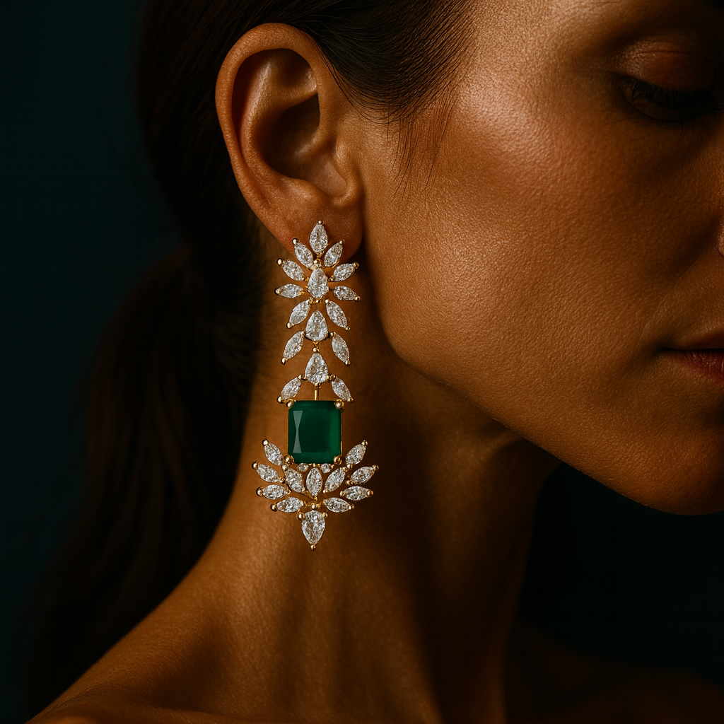 Floral Emerald Earrings