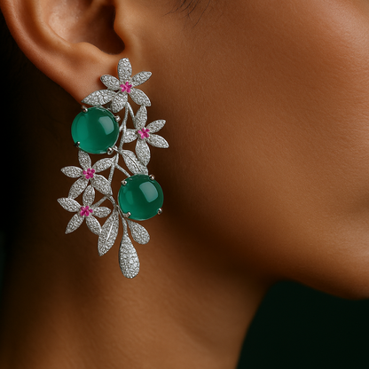 Silver Floral Luxe Drops