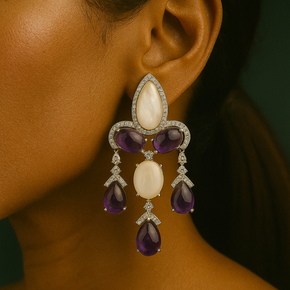 Violet Cascade Danglers
