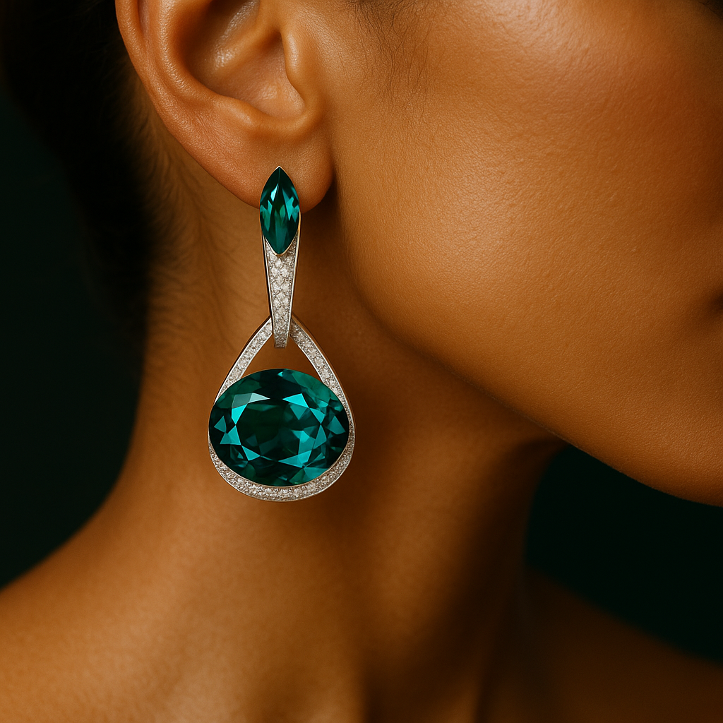 Shimmering Emerald Danglers