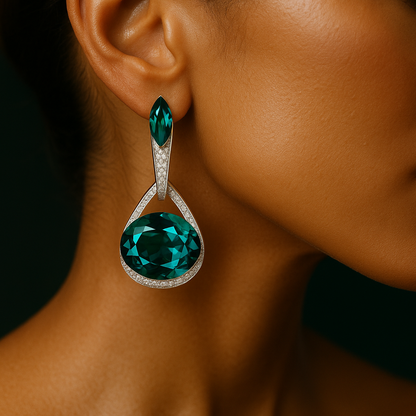 Shimmering Emerald Danglers