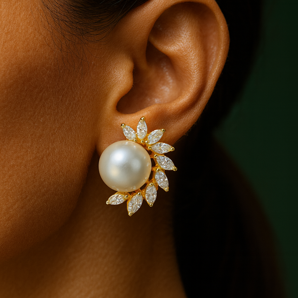 Pure Silver Pearl Earrings