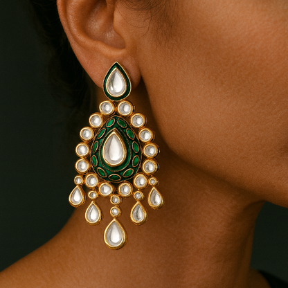 Emerald Polki Jhumas