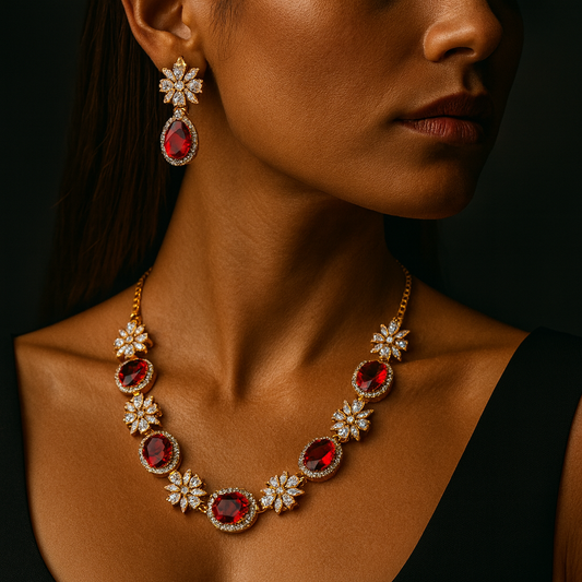 Royal Ruby Necklace Set