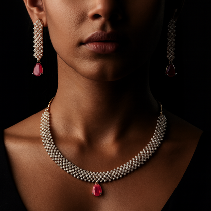 Radiant Red Necklace Set