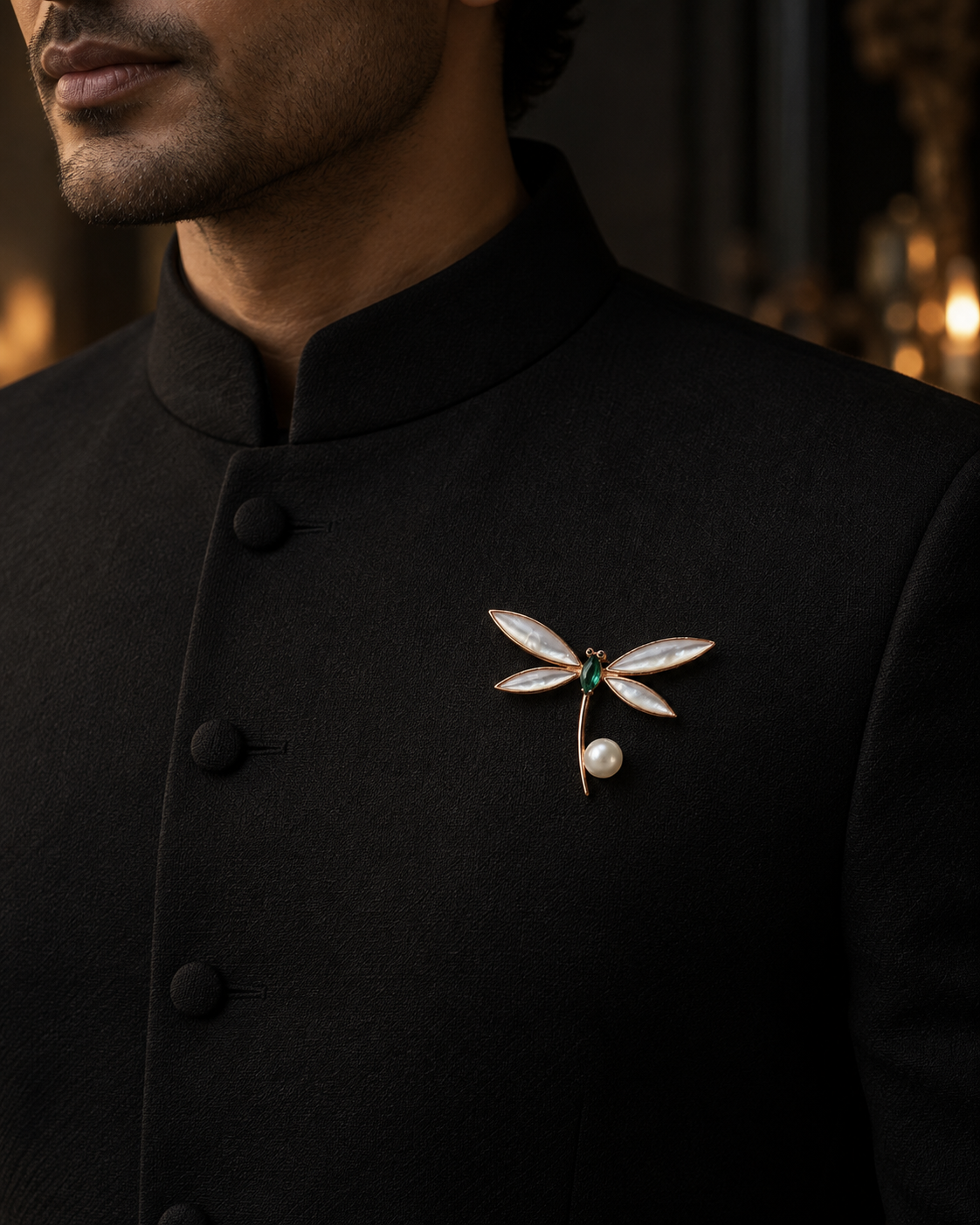 Pure Silver Pearl Fly Brooch