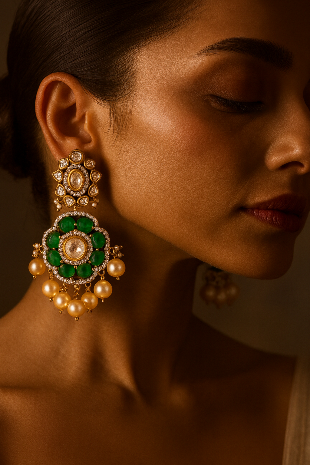 Emerald Bloom Jadau Set