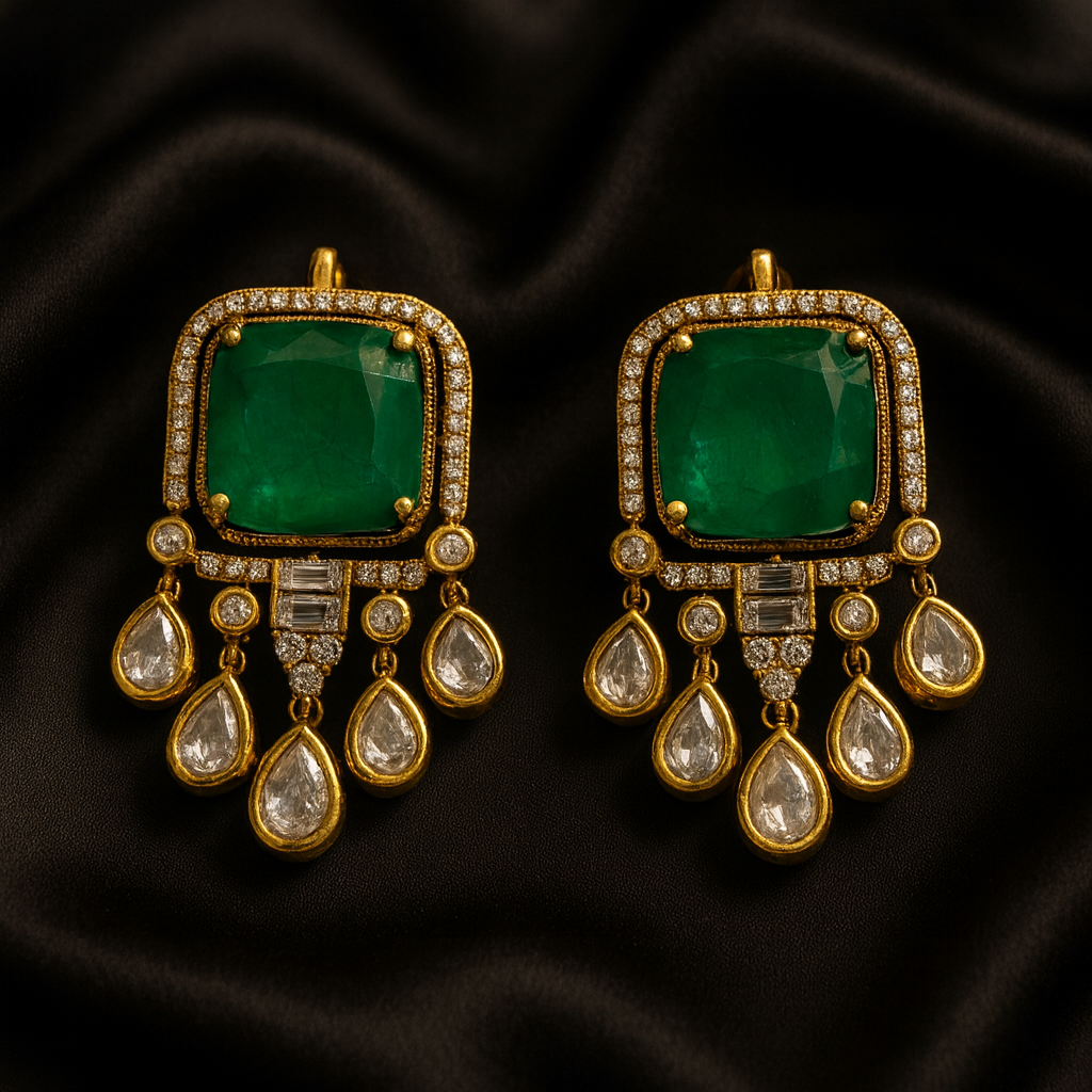 Luxe Emerald Danglers