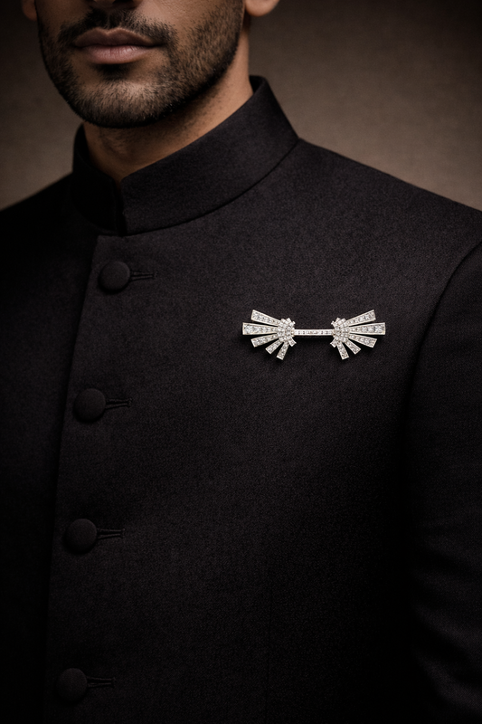 Pure Silver Twin Brooch