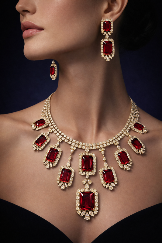 Sovereign Ruby Necklace Set