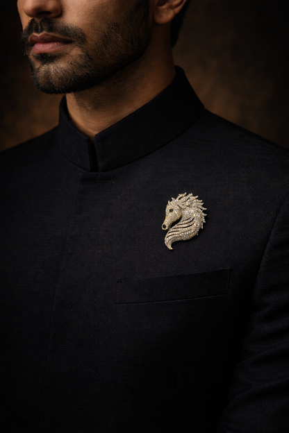 Pure silver Classic Cavalier Brooch