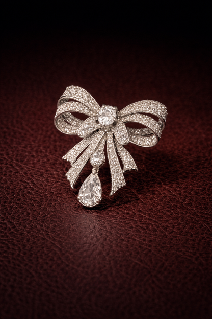 Pure Silver Eternal Bow Brooch