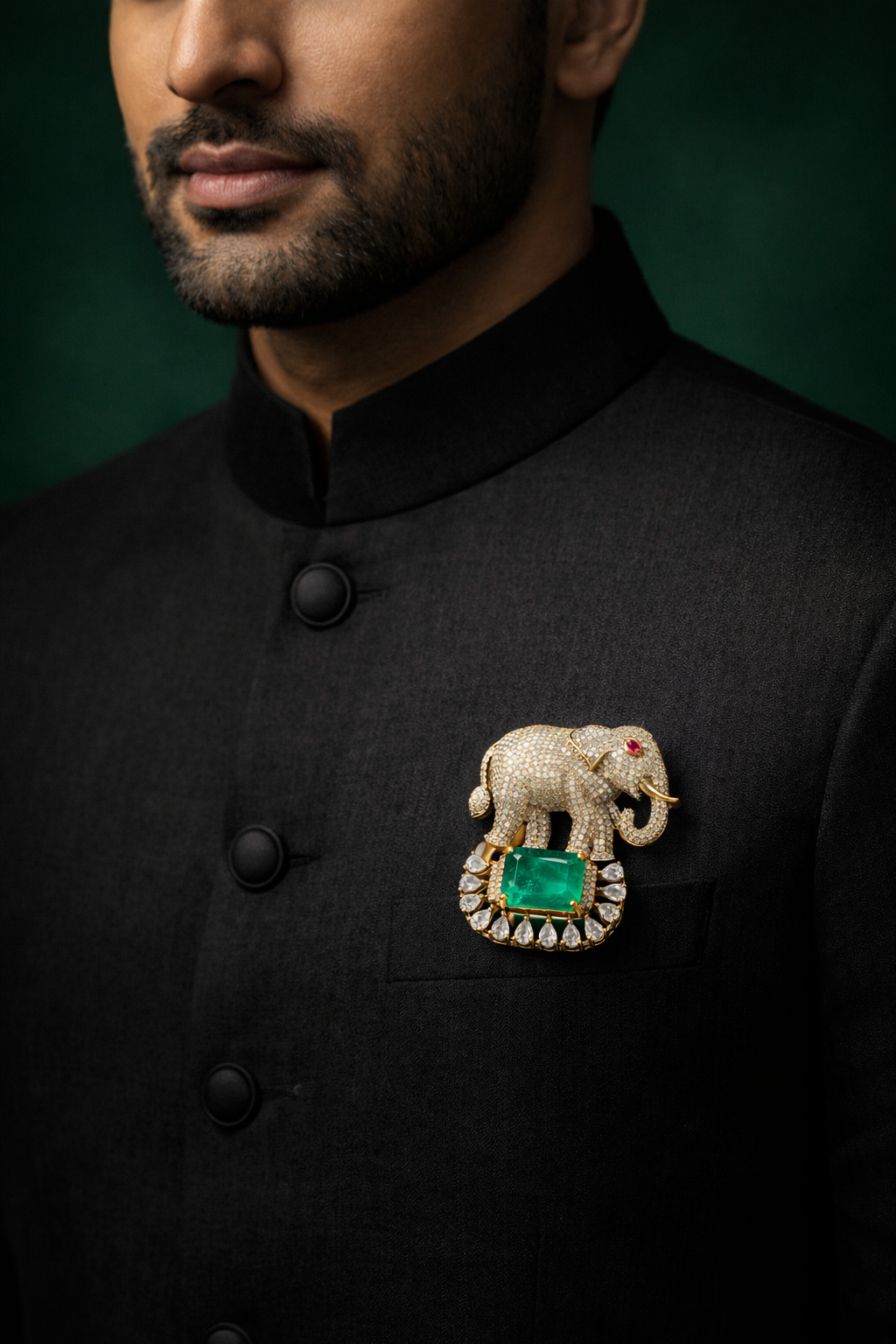 Sovereign Elephant Brooch