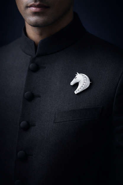 Pure Silver Cavalier Brooch