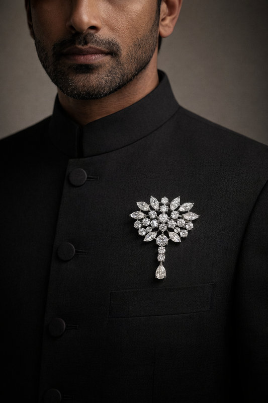 Pure Silver Royal Court Brooch