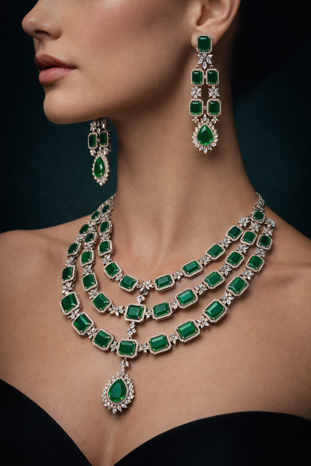 Emerald Imperial Necklace Set