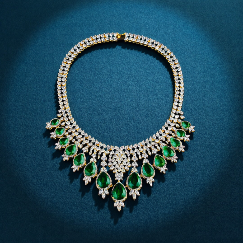 Emerald Aura Necklace Set