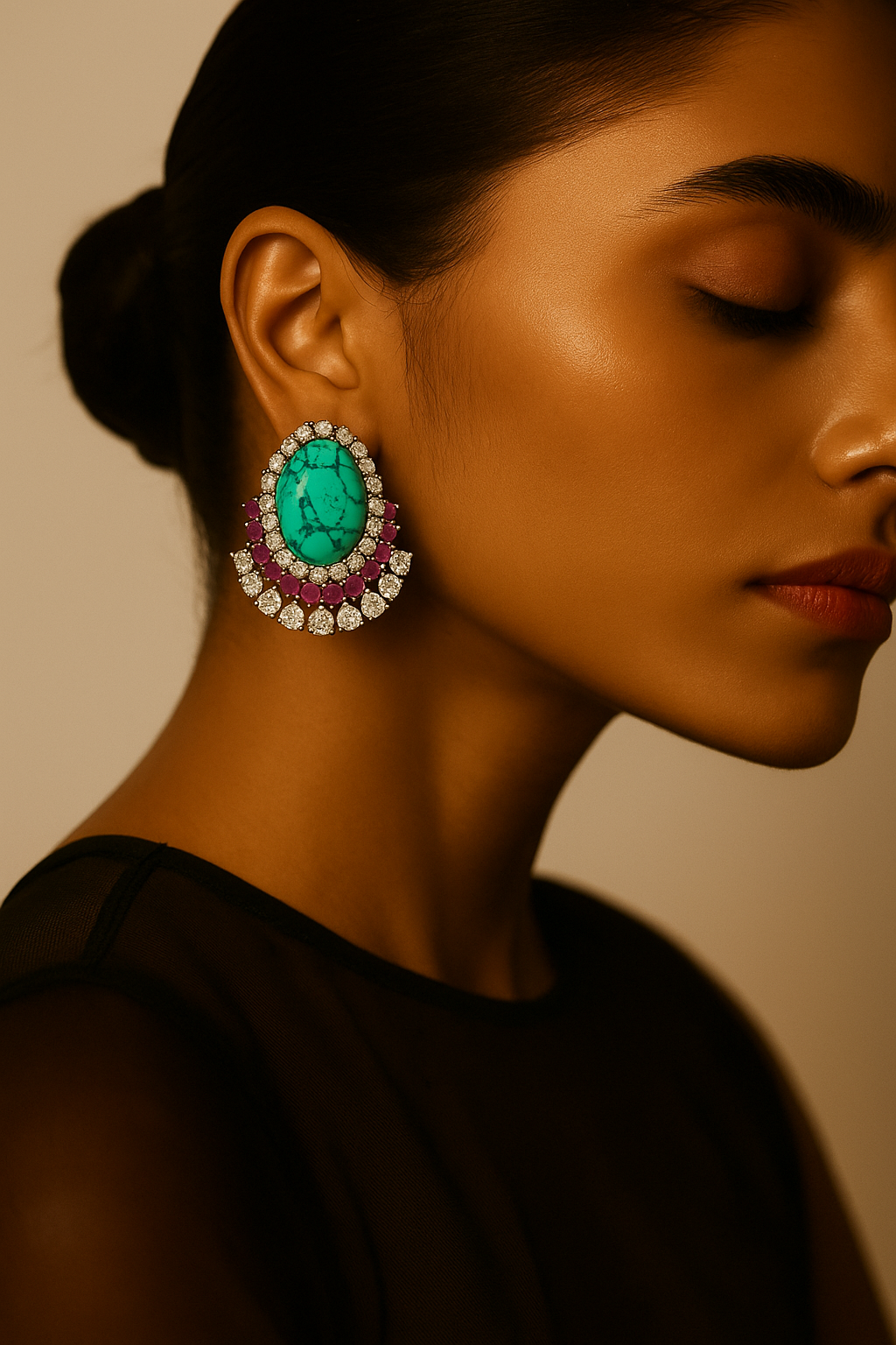 92.5 Silver Turquoise Bloom Studs