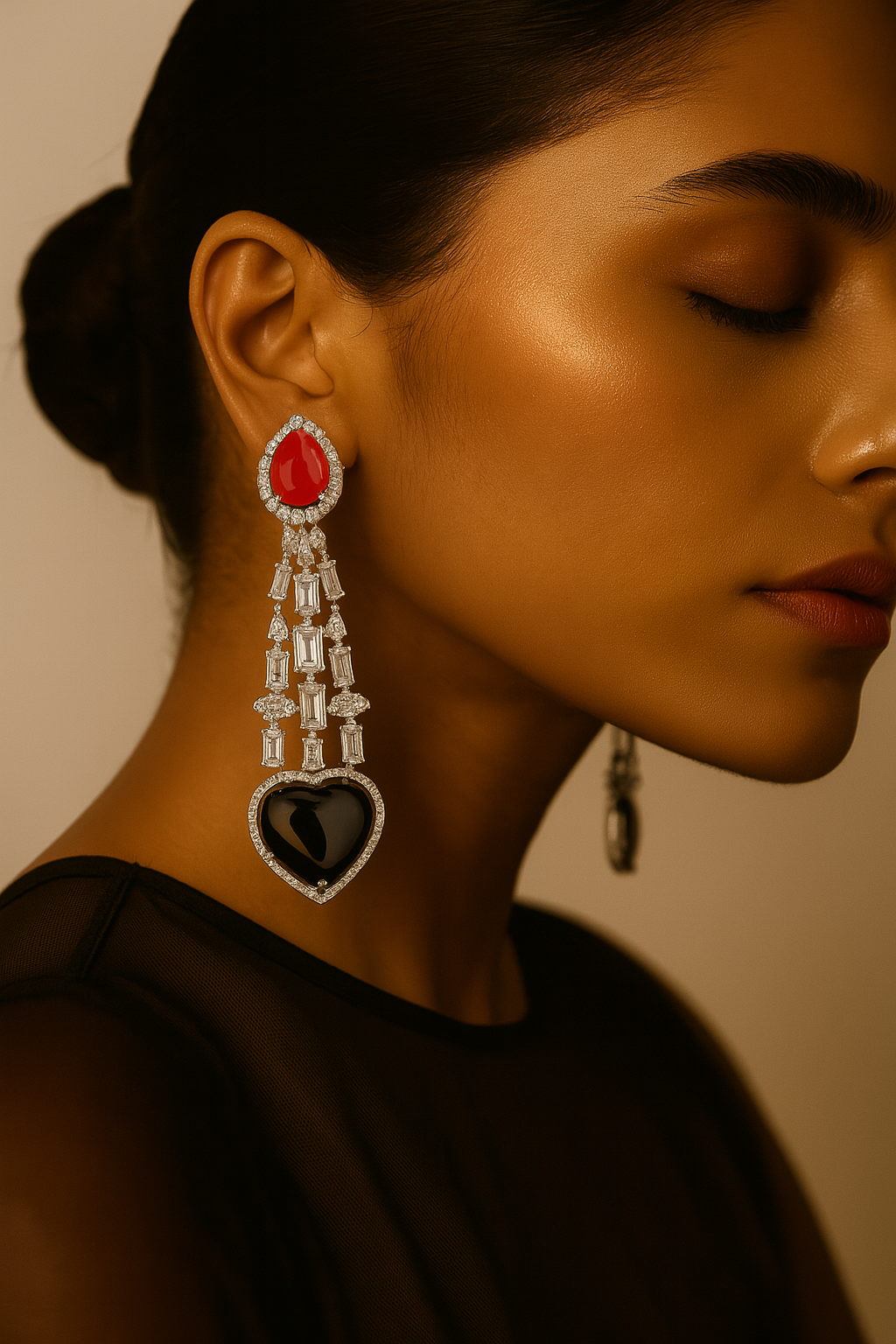 92.5 Silver Noir Danglers