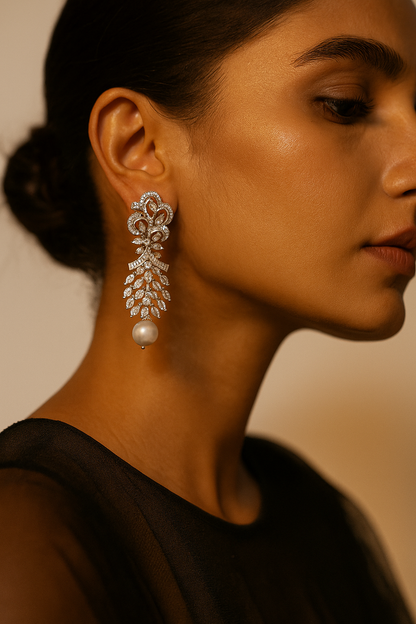 Silver Blossom Danglers
