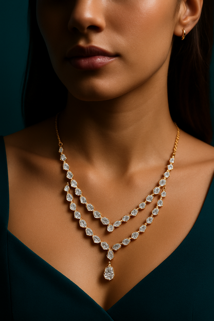 Dual Sparkle Necklace Set