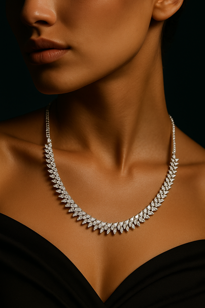 Silver Sparkle Necklace Set